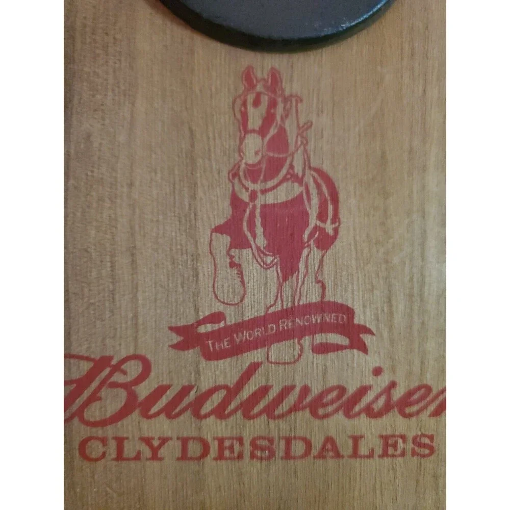 Budweiser Clydesdales Wall Sign With Horseshoe Beer Bottle Opener Anheuser-Busch